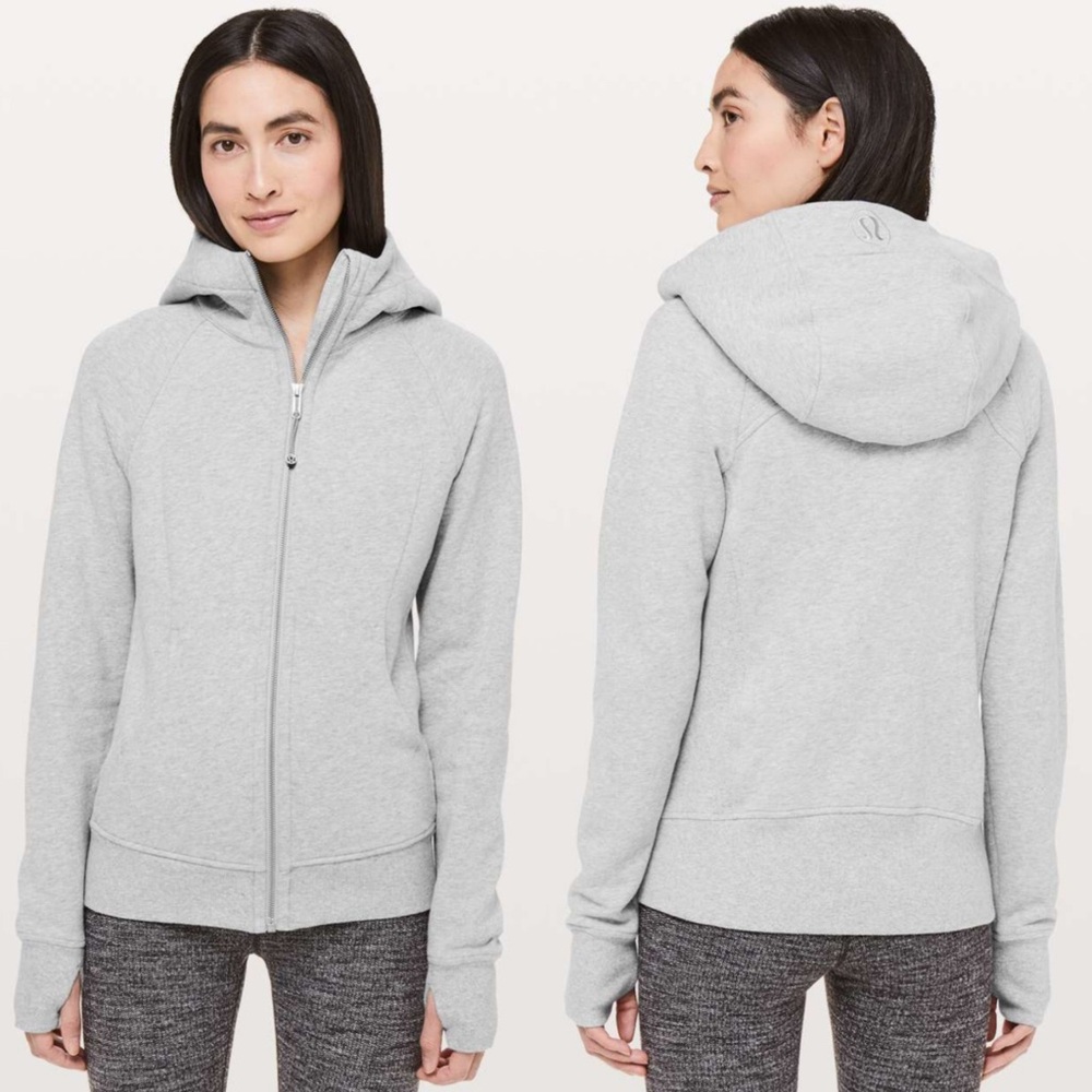 Lululemon Scuba Hoodie in Heathered Light Grey - Size 8